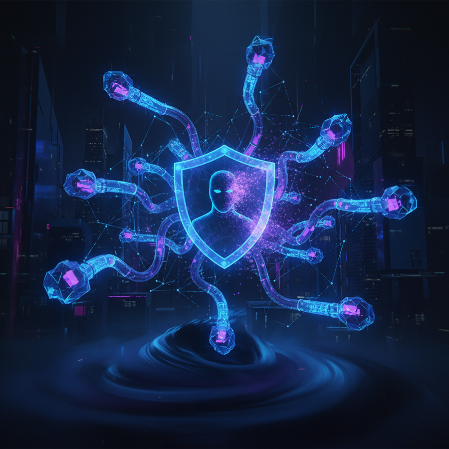 Secure network connections illustration